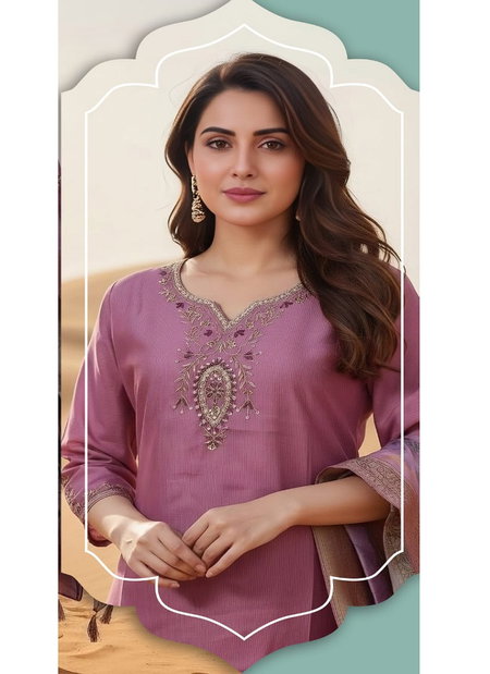 Naisha K 327 Silk Handwork Kurti With Pant Dupatta Wholesale Clothing Distributors In India